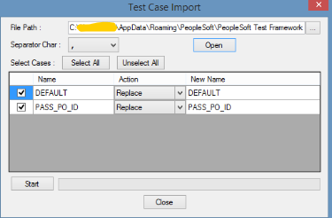 To import test cases