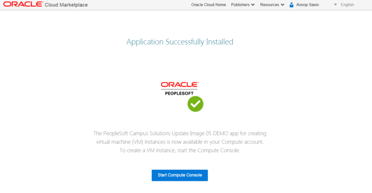 Oracle Cloud MarketPlace
