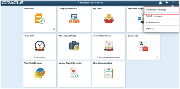 Deploying the Tile on the Homepage