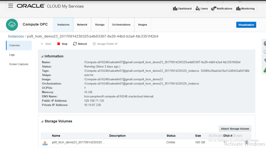Setting up the instance