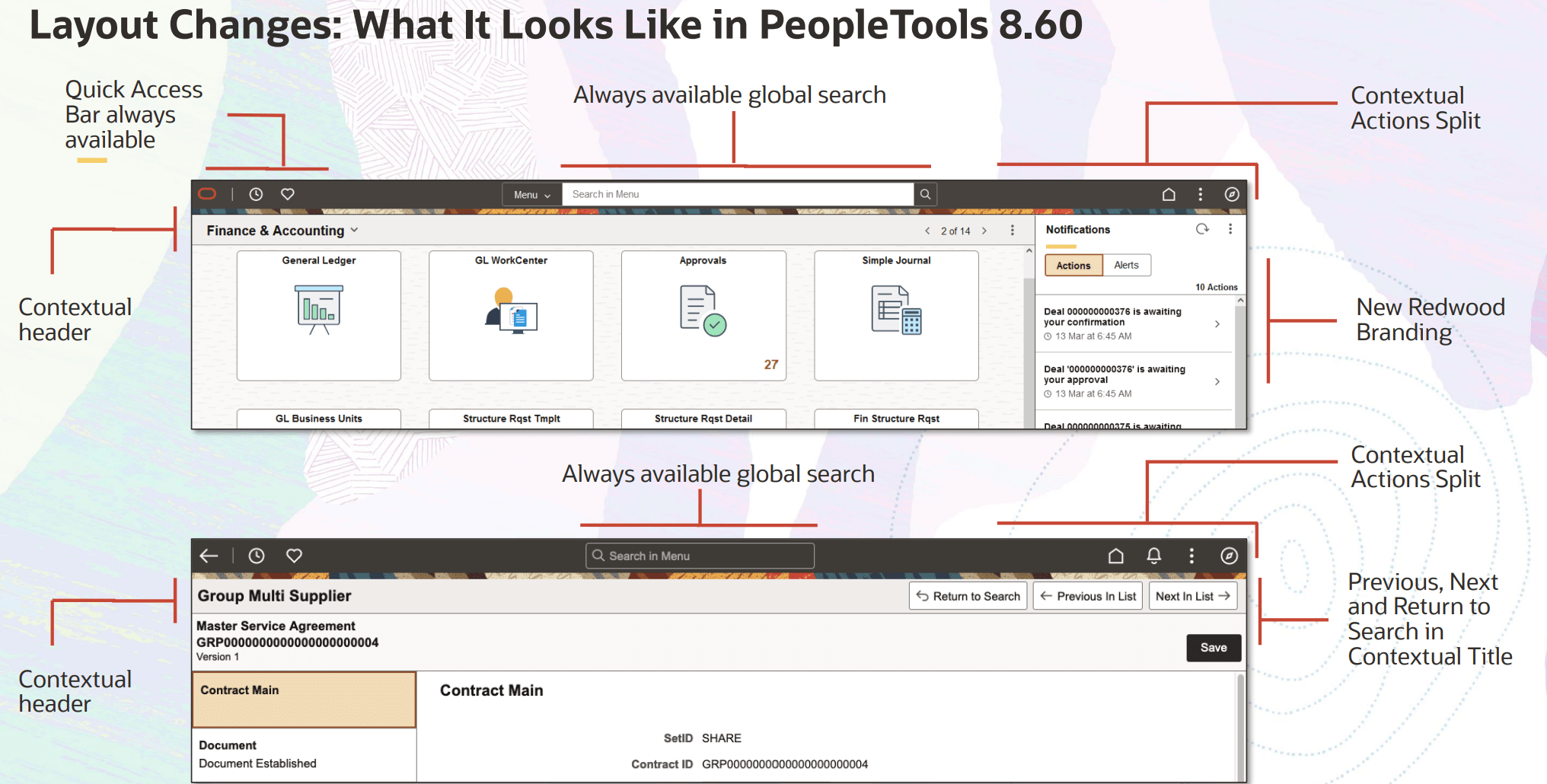 Screen shot of PeopleTools 8.6 Layout Changes