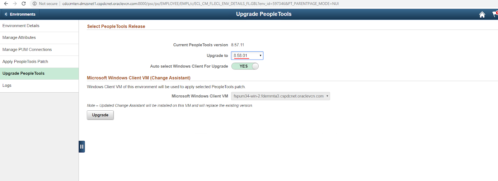 Blog #1 - PeopleSoft Cloud Manager - 1 Click Upgrade-6