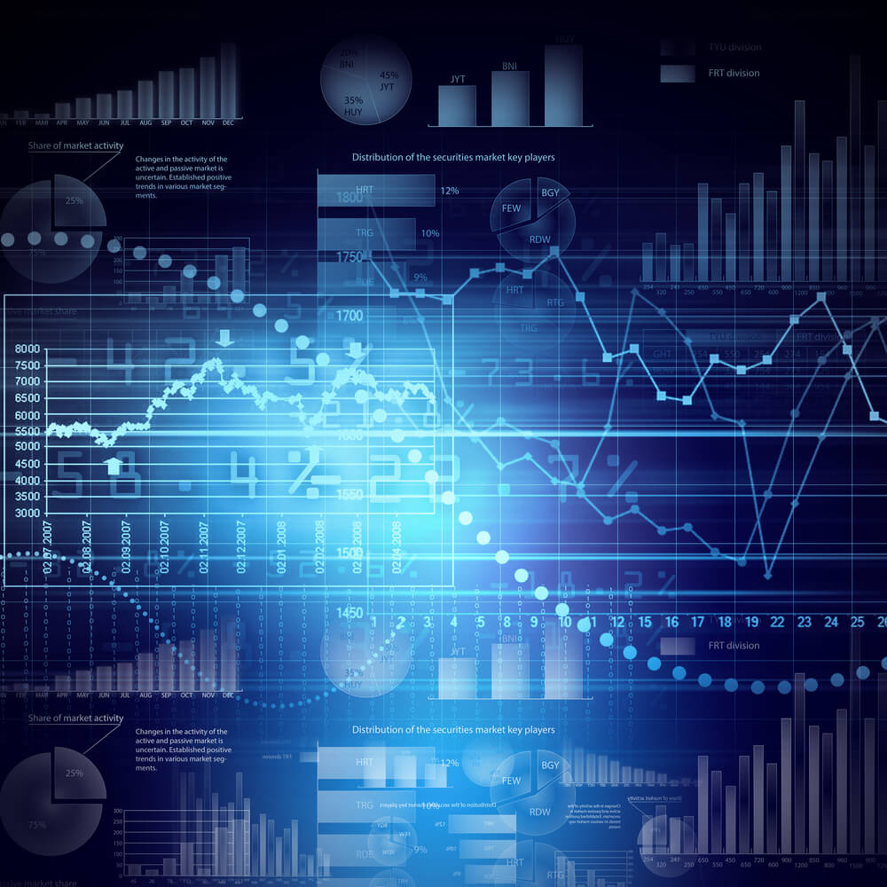 Abstract high tech background with graphs and diagrams